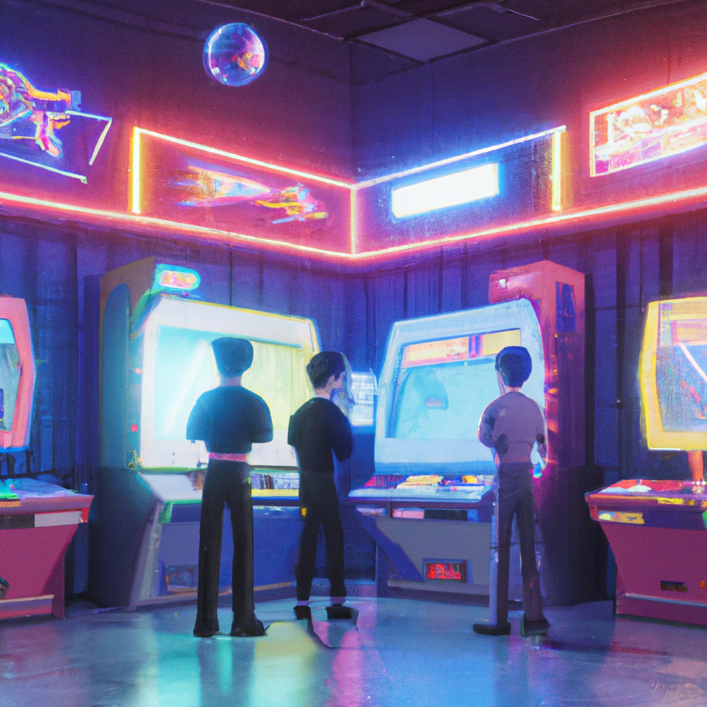 Hero: neon arcade panorama